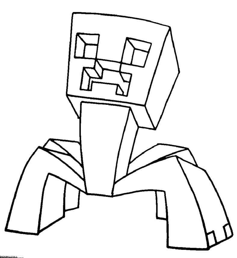 Minecraft Creeper Coloring Page - Sketch Repo