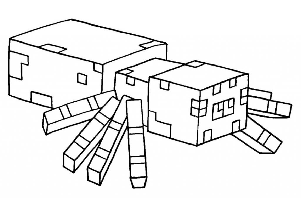 Aranha do Minecraft: Desenhos para Imprimir e Colorir! [Atividades Grátis]
