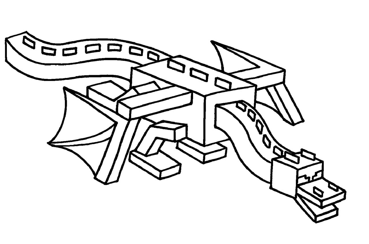 Minecraft Ender Dragon Coloring Page Minecraft Ender Dragon Coloring Page