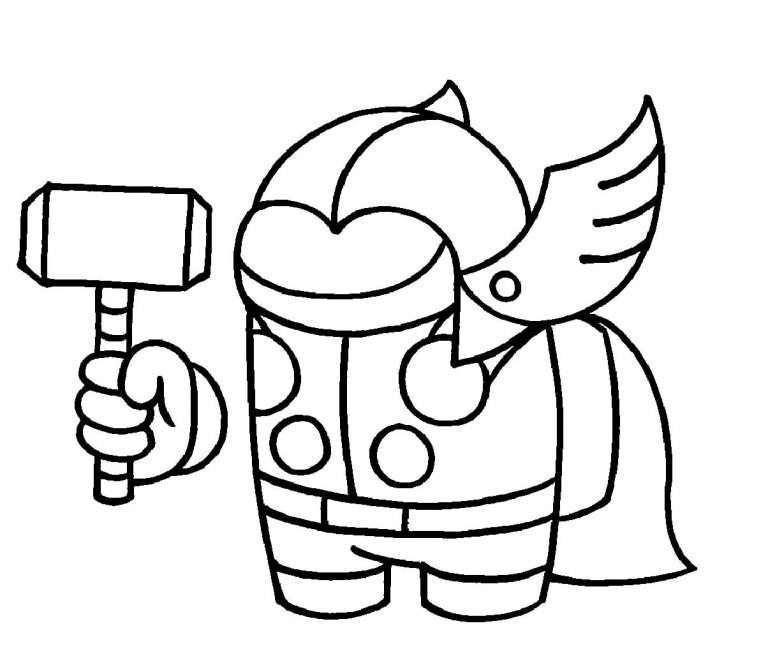 Among Us Thor Crewmate coloring pages – Having fun with children