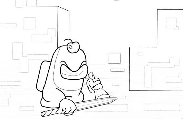 among us minecraft coloring pages 6 – Having fun with children