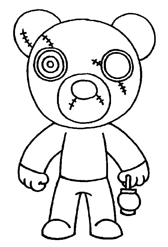 desenho de Badgy Roblox Piggy para colorir – Se divertindo com