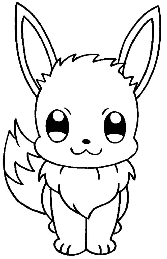 Desenhos de Pokemon Eevee 4 para Colorir e Imprimir 