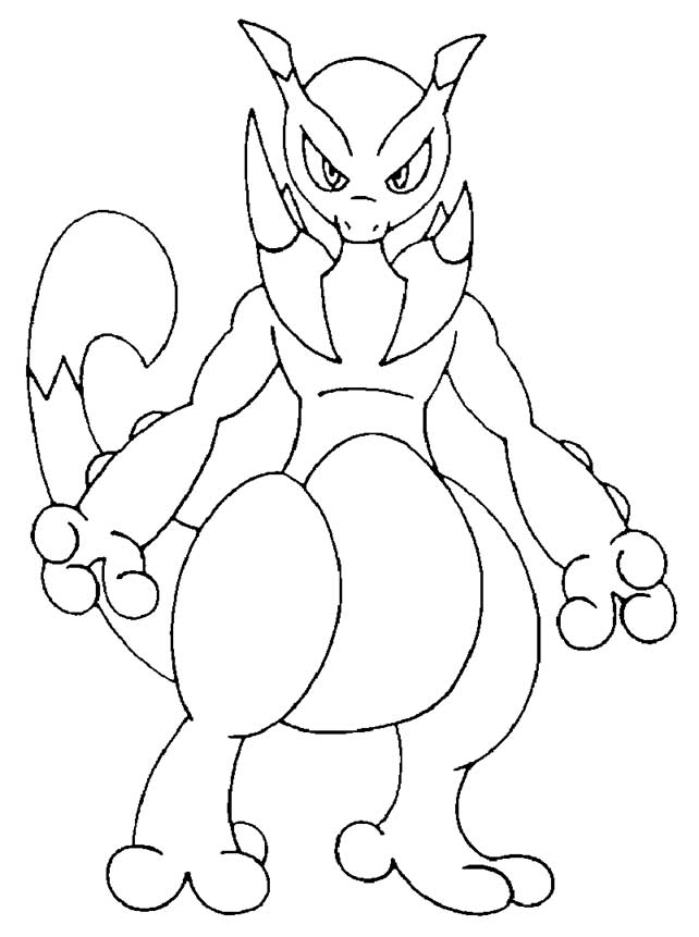 Desenho de Pokémon Mewtwo para colorir – Se divertindo com crianças