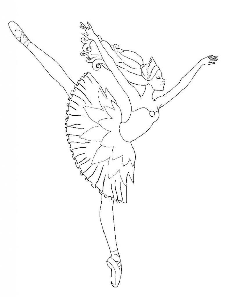 Desenho colorir barbie bailarina