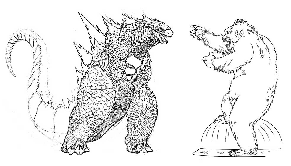 Godzilla vs pagine da colorare