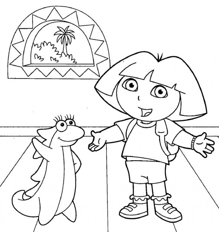 dora coloring page 18 – Having fun with children