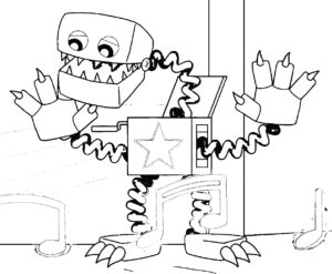 Desenho de Boxy Boo para colorir 6 – Se divertindo com crianças