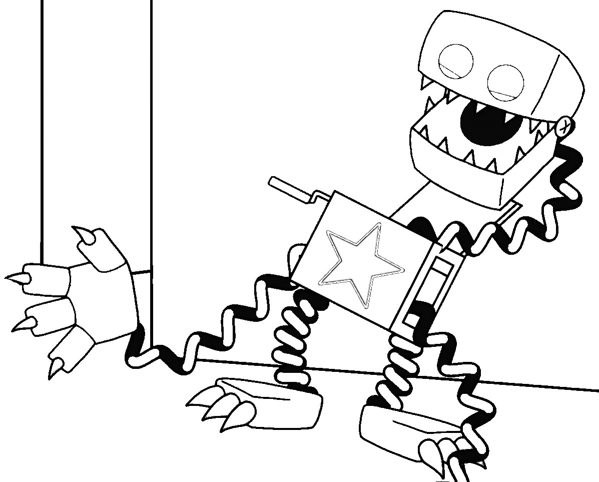 Desenho de Boxy Boo para colorir 8 – Se divertindo com crianças