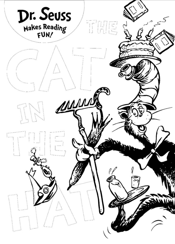 dr seuss book covers coloring pages