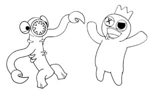 Doors coloring pages – Rainbow Friends 20 – Having fun with children