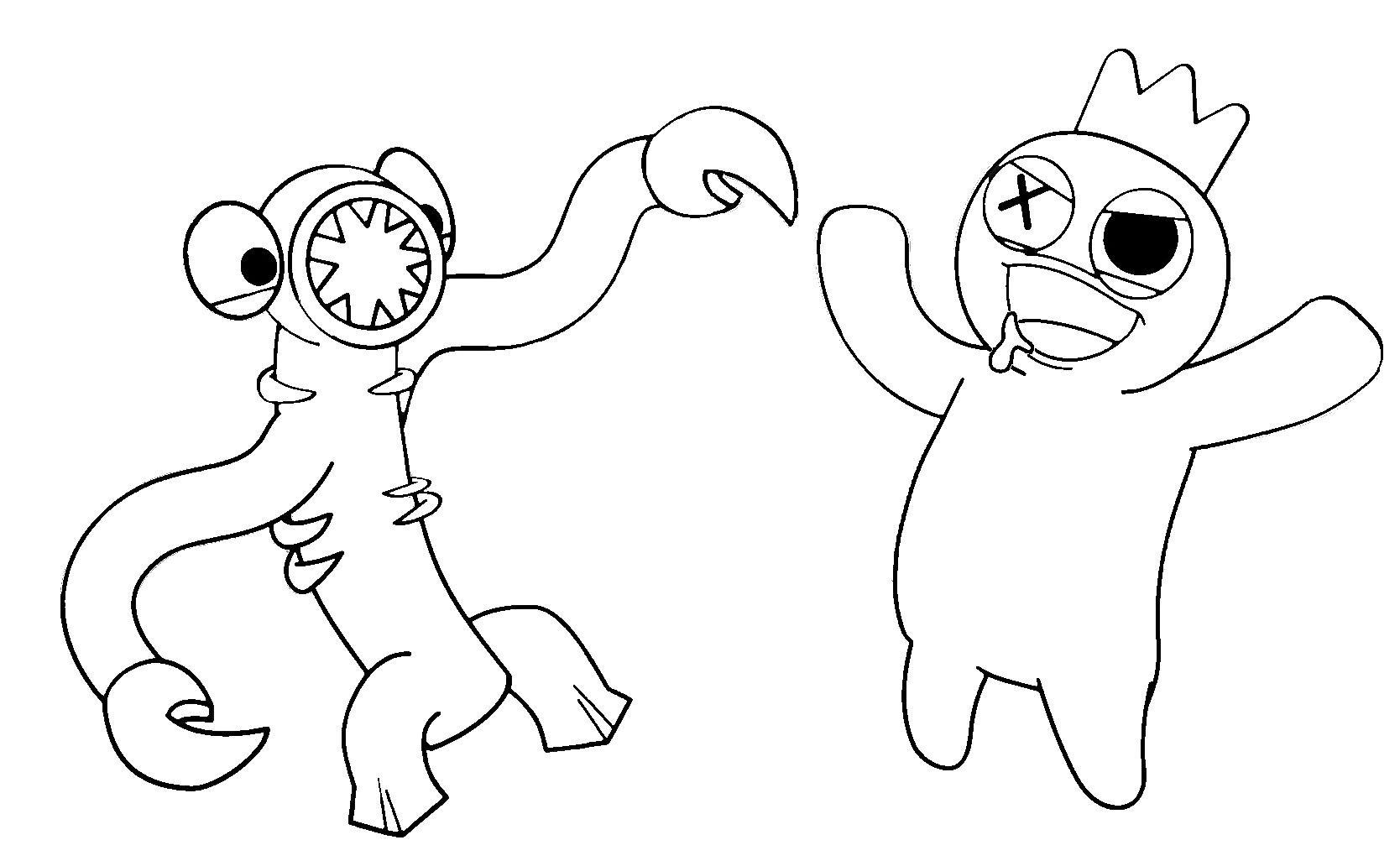 Doors coloring pages – Rainbow Friends 22 – Having fun with children