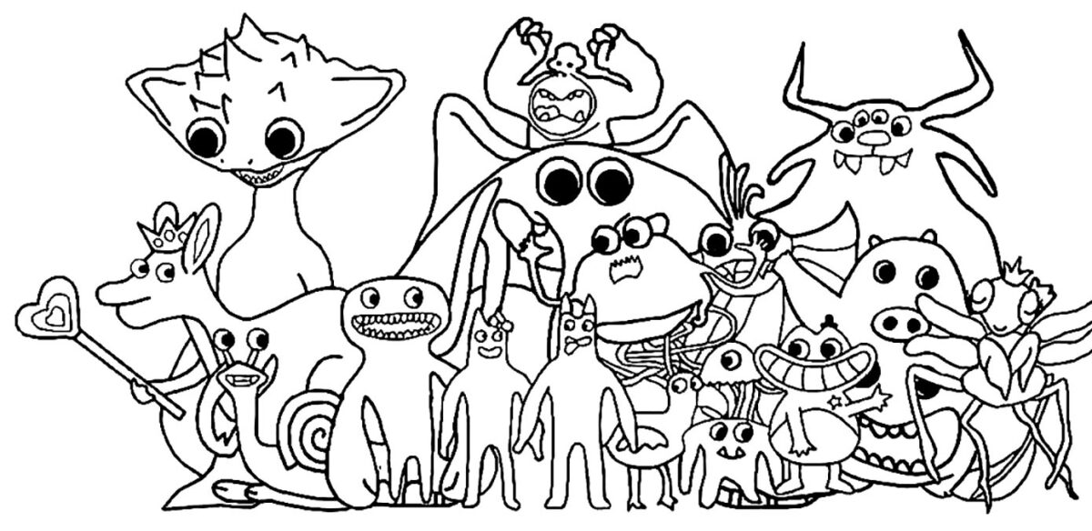 Coloring Pages - Garten of Banban 4 – Having fun with children