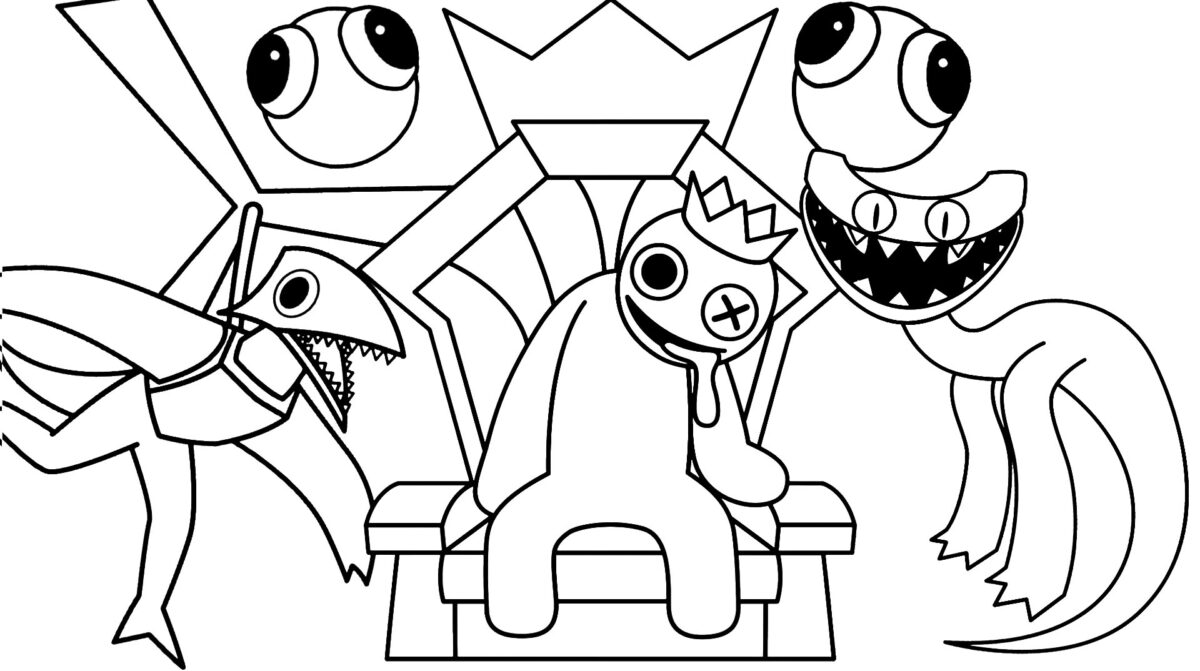 coloring pages – Rainbow Friends 2 – Having fun with children