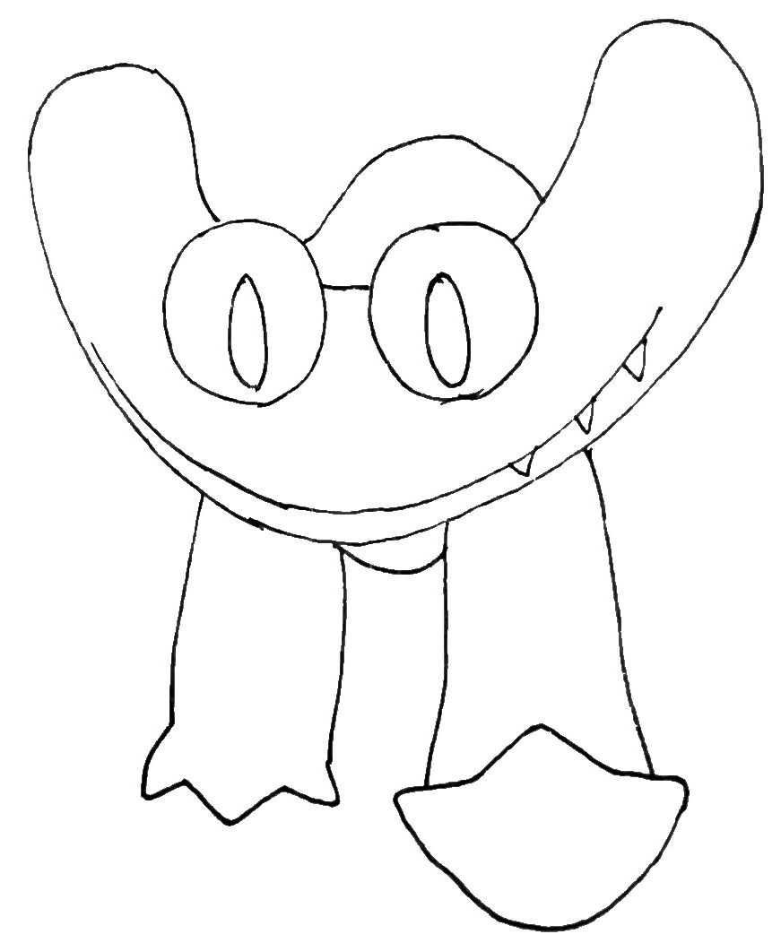 Cyan Rainbow Friends Coloring Pages in 2023