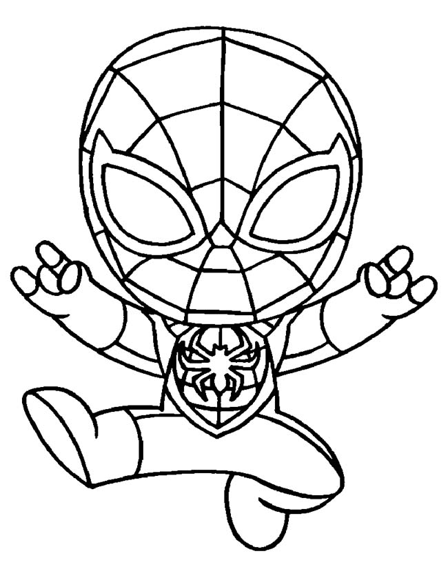 Dibujo de Miles Morales Spider-Man para colorear – Divertirse con los niños