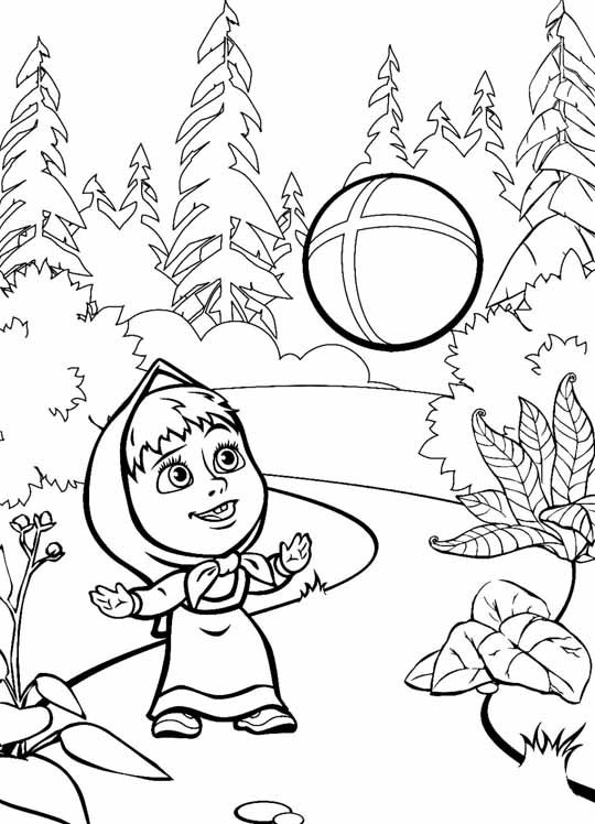 coloring book for children Masha and the Bear 11 – Having fun with children