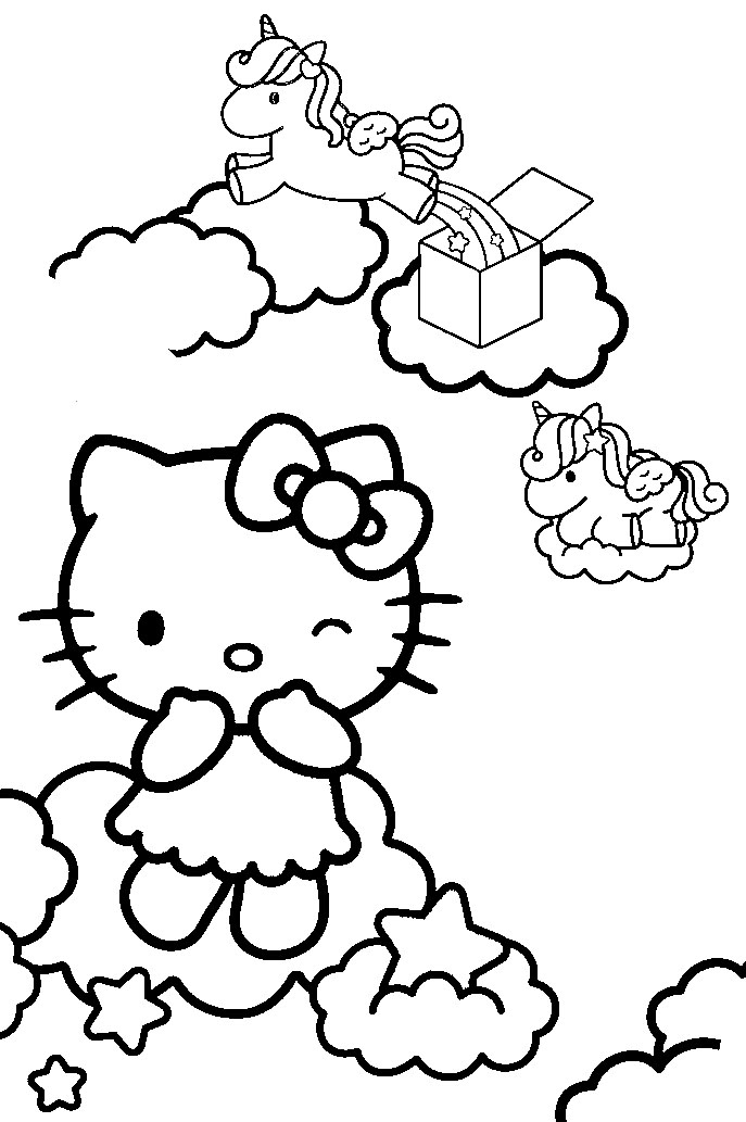 Hello Kitty coloring pages 6 – Having fun with children