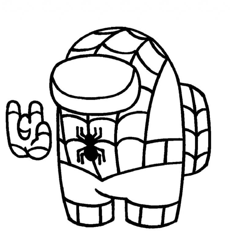 Spiderman Crewmate Among Us coloring pages – Having fun with children