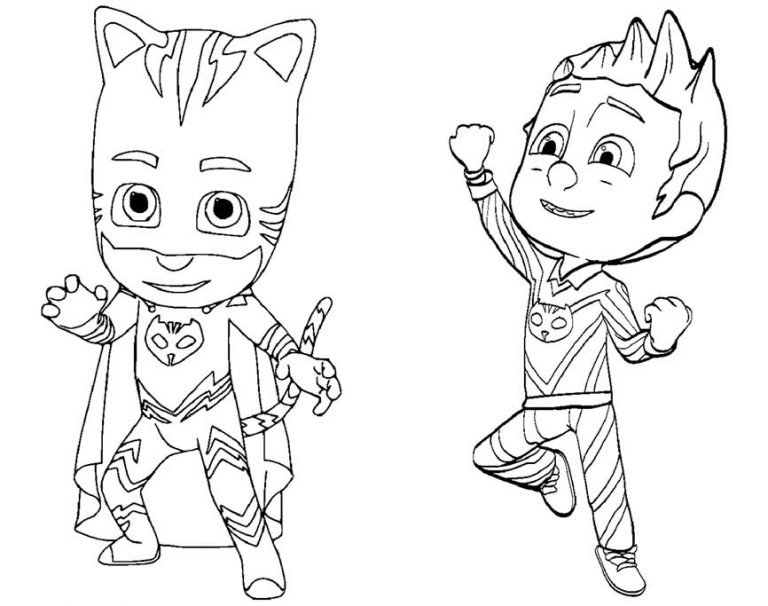 PJ Masks coloring pages – My pajamas – Having fun with children