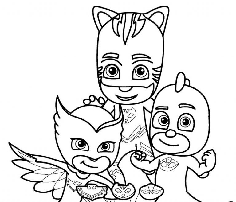 PJ Masks coloring page – My pajamas 9 – Having fun with children