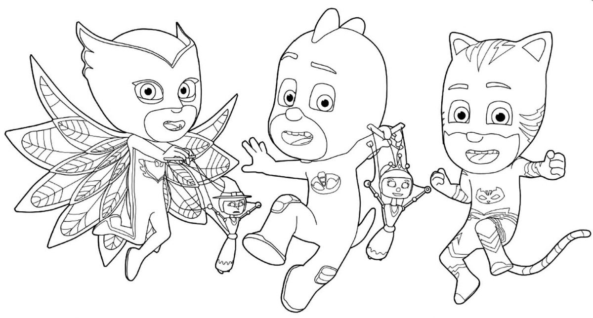 PJ Masks coloring pages – My pajamas – Having fun with children