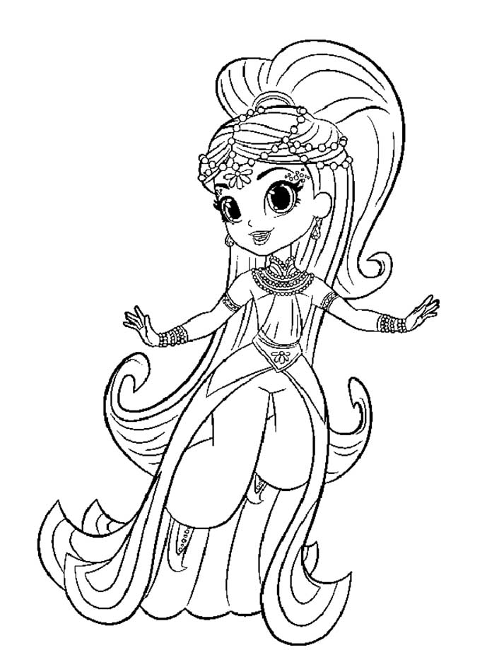Shimmer Shine Princess Samira coloring pages – Having fun with children