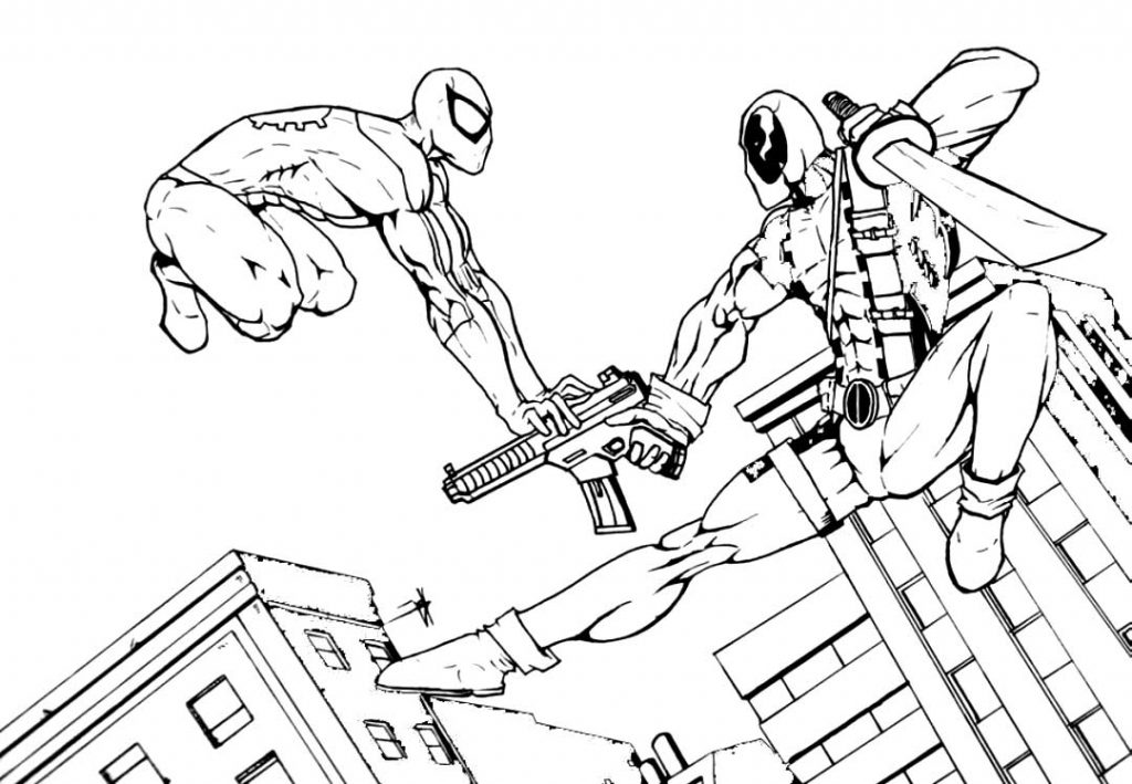 deadpool coloring page 31 – Having fun with children