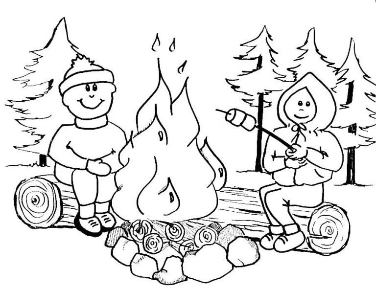 camper coloring pages 22 – Having fun with children