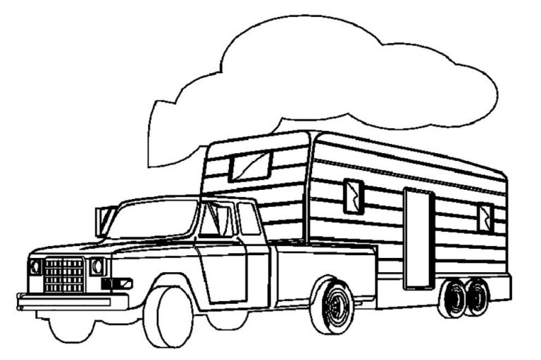 camper coloring pages 24 – Having fun with children