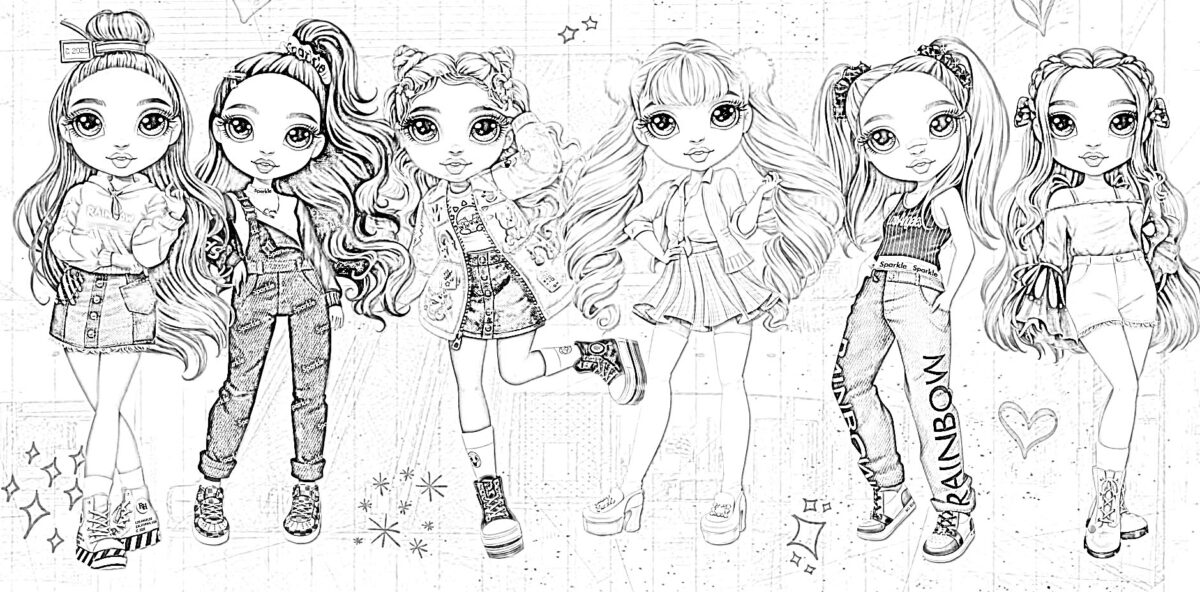 rainbow high junior coloring pages 2 – Having fun with children